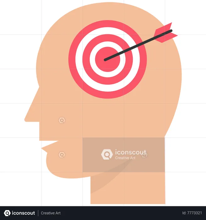 Human head with the arrow on Bull's-Eye  Illustration