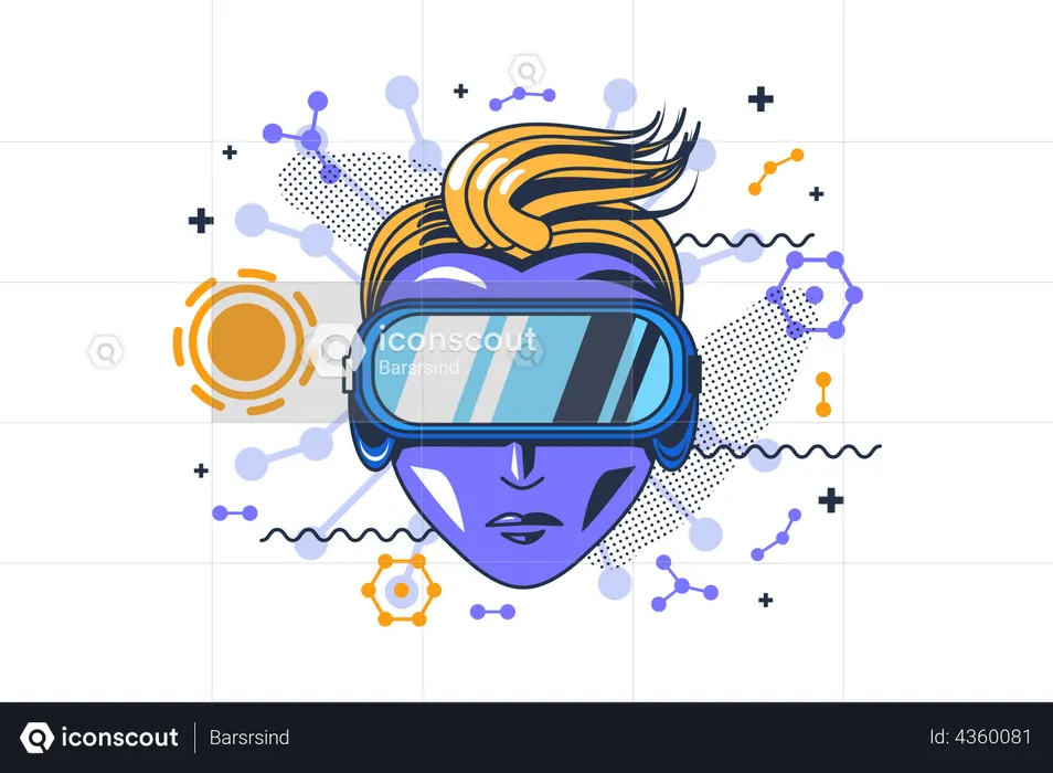 Human in vr glasses  Illustration