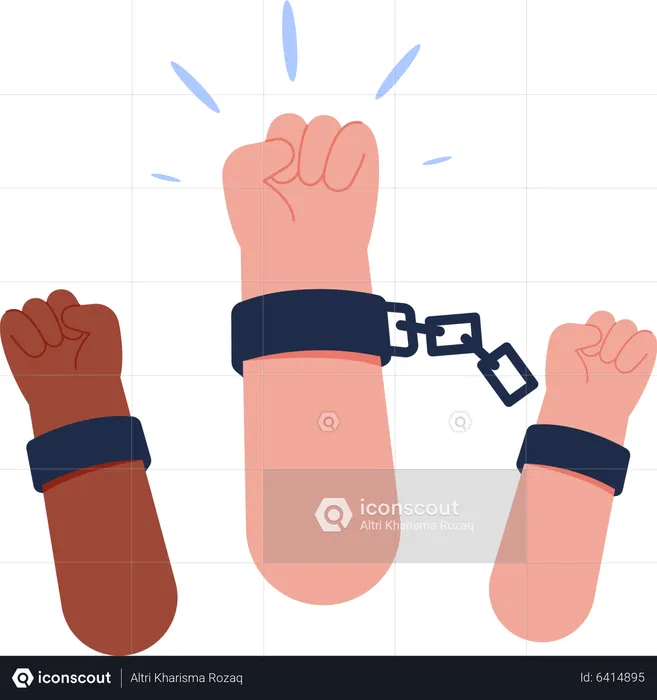 Human right with hands up  Illustration