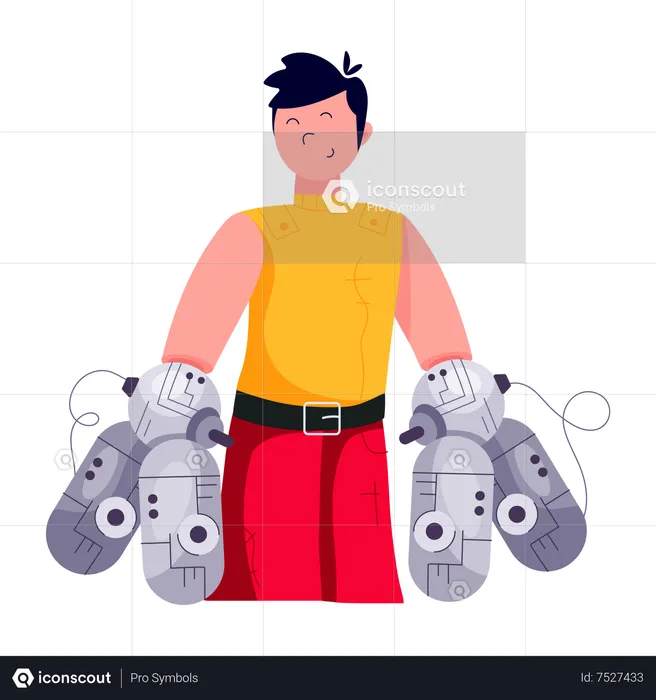 Human Robot with arm  Illustration