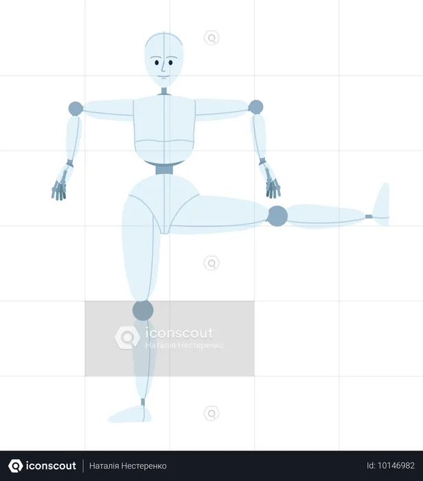 Humanoid robot mimicking dance  Illustration