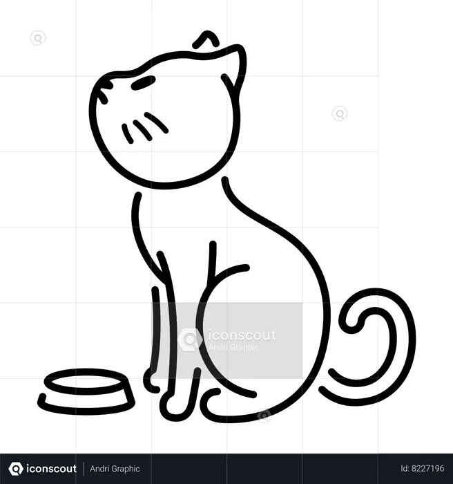 Hungry cat  Illustration