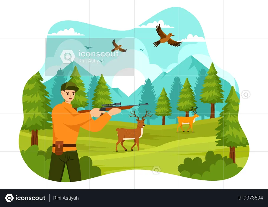 Hunting Animal  Illustration