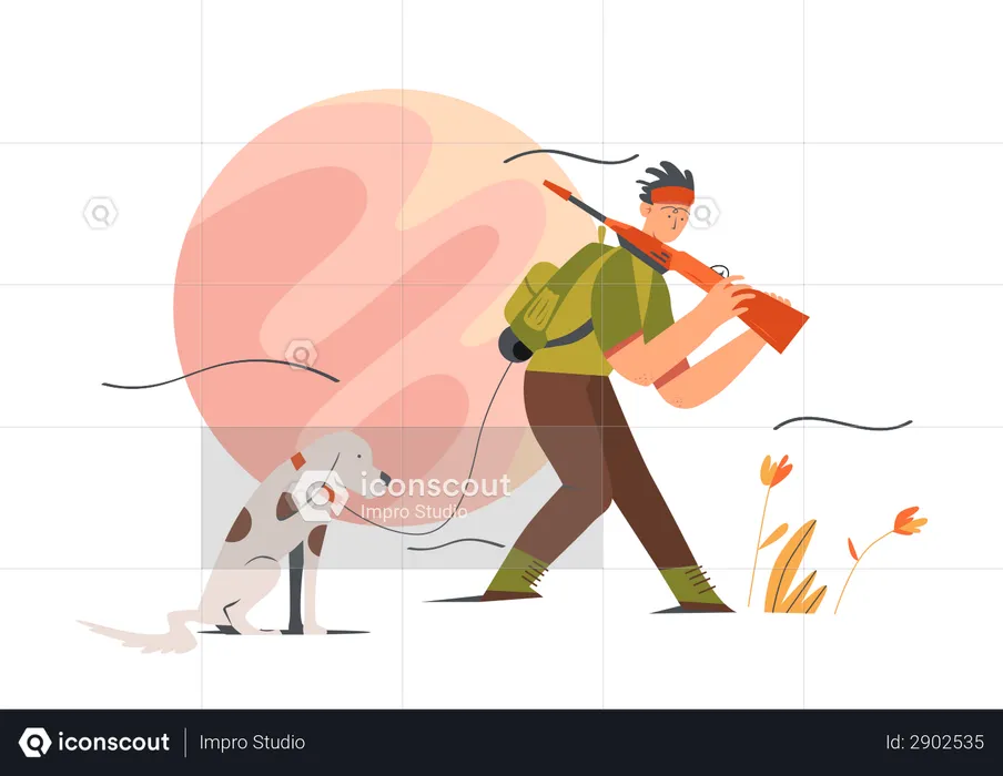 Hunting animals  Illustration