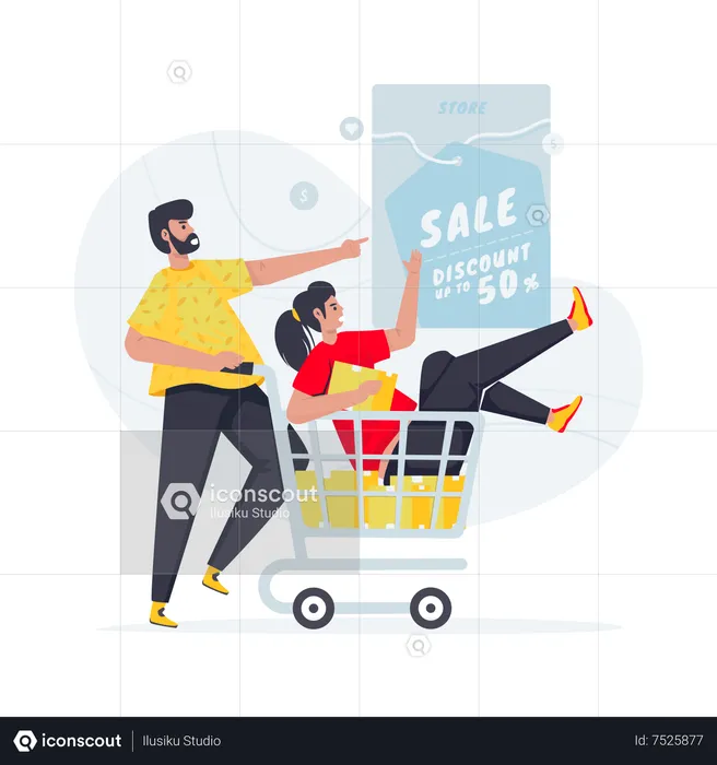 Hunting shopping discount  Illustration