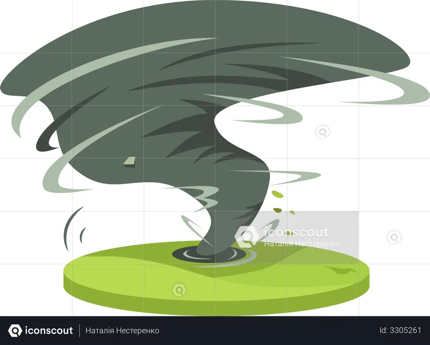 Hurricane in rural area  Illustration