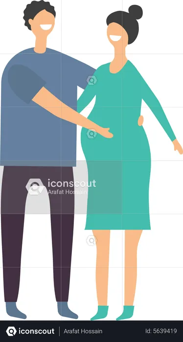 Husband with pregnant wife  Illustration