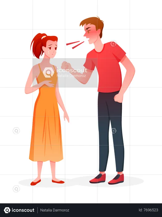 Husband yelling at wife  Illustration