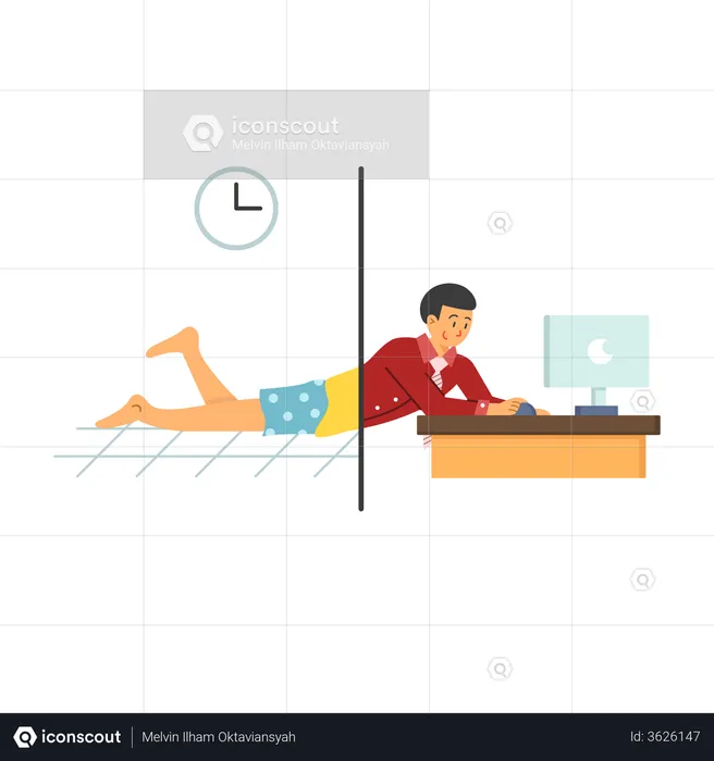 Hybrid working by employer  Illustration