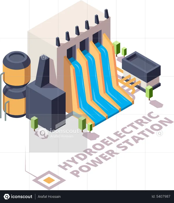 Hydro power plant  Illustration