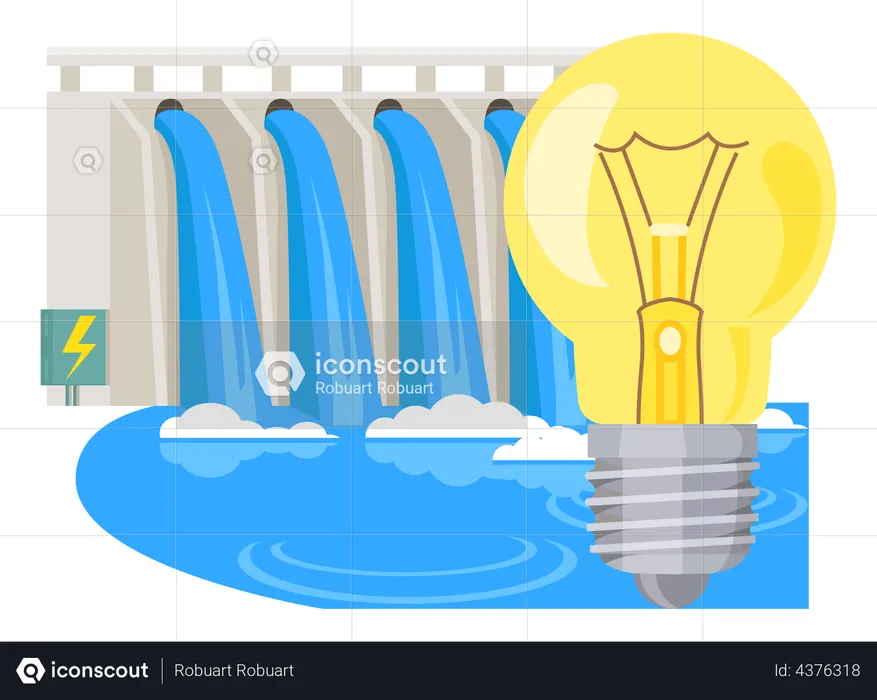 Hydroelectricity generating project  Illustration