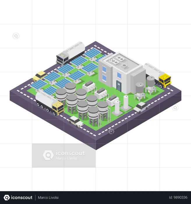 Hydrogen power plant  Illustration