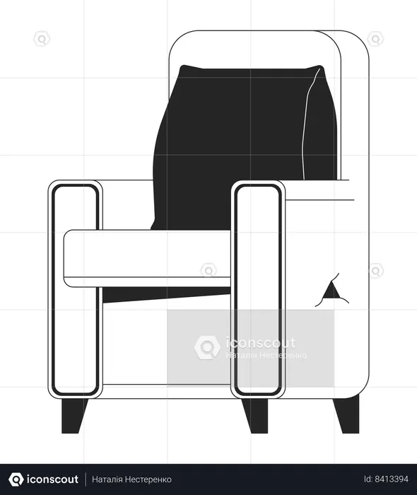 Hygge armchair throw pillow  Illustration