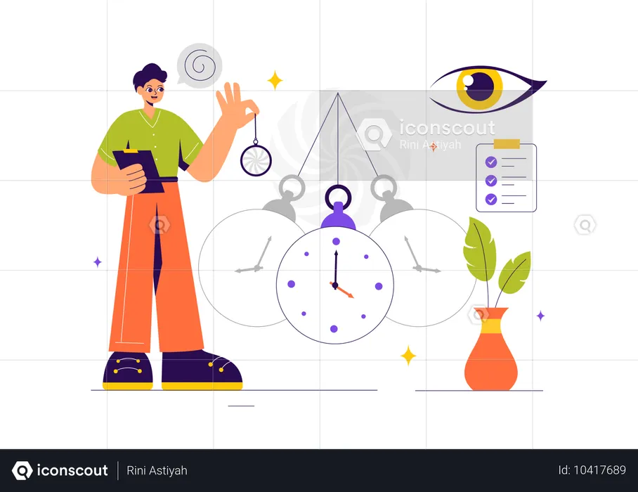 Hypnosis diagnosis of patient  Illustration