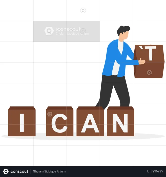 I Can't Inspirational  Illustration