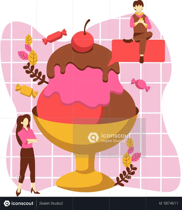 Ice Cream Bowl  Illustration