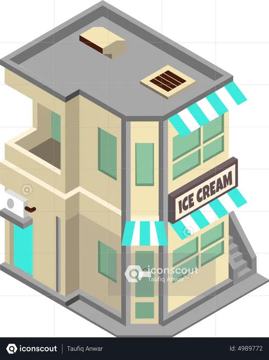 Ice Cream Cafe  Illustration