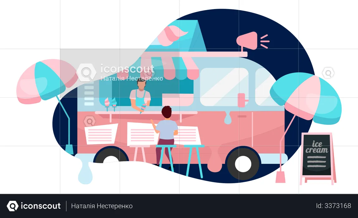 Ice cream food truck  Illustration