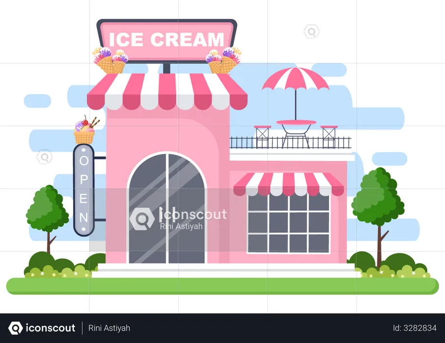Ice Cream Parlor  Illustration