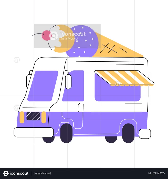 Ice Cream Van  Illustration