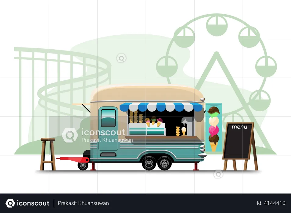 Ice Cream Van  Illustration