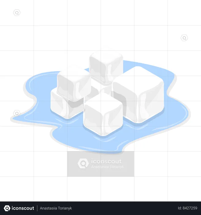 Ice cube melting  Illustration