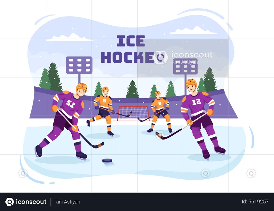 Ice Hockey Competition  Illustration