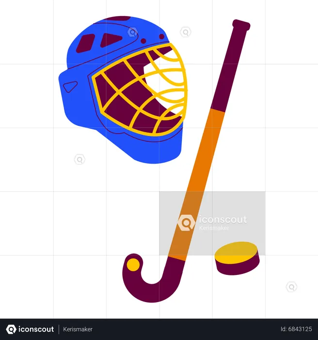 Ice hockey equipments  Illustration