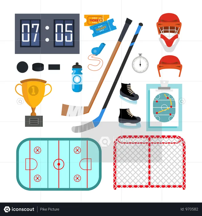 Ice Hockey Essentials  Illustration