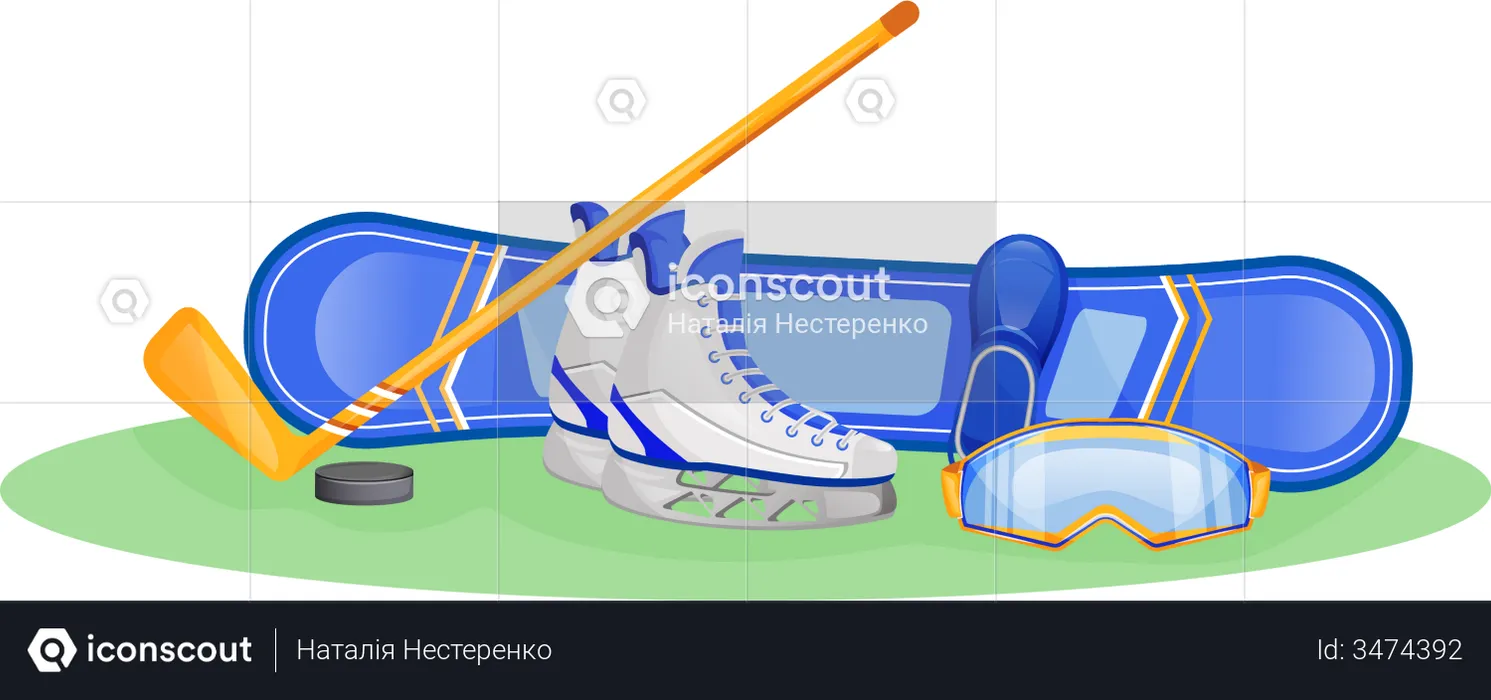 Ice hockey gear  Illustration