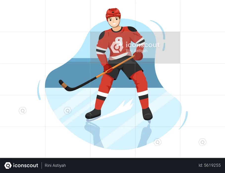 Ice Hockey Player  Illustration