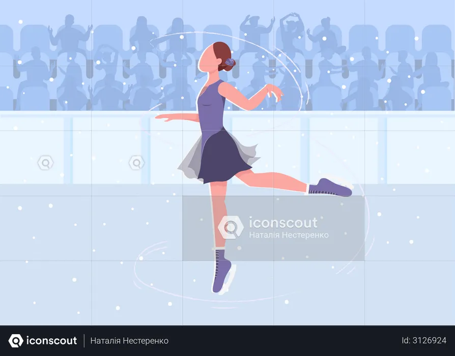 Ice skating  Illustration