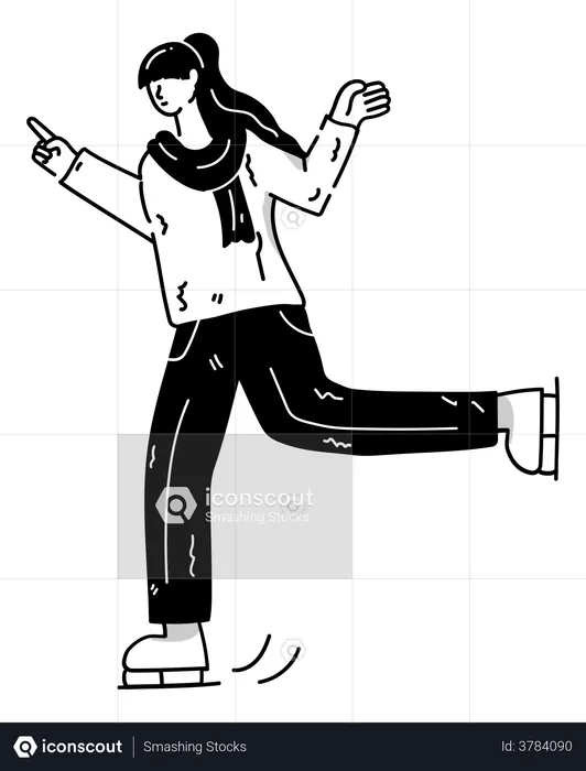 Ice Skating  Illustration