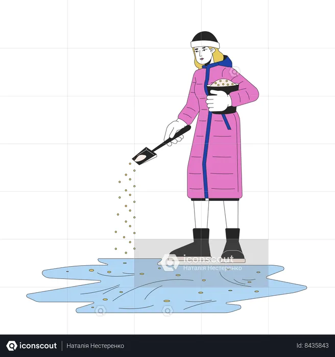 Icy walkway prevention  Illustration