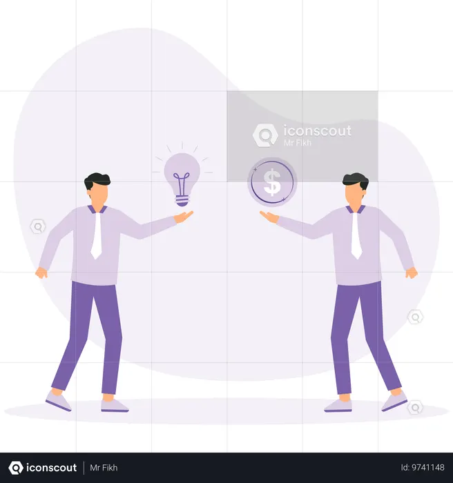 Idea de negocio para ganar dinero.  Ilustración