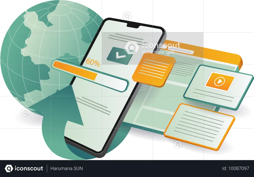 Idea for mobile apps Innovative mobile app development services by skilled professionals  Illustration