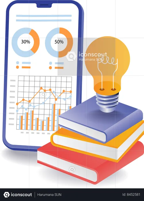 Idea of learning science data analysis business  Illustration