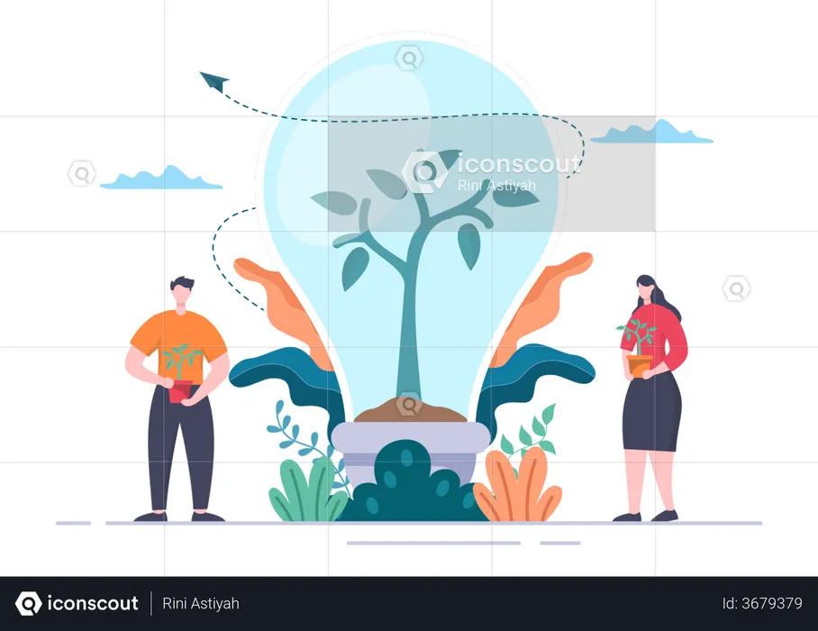 Idea of Tree Plantation  Illustration