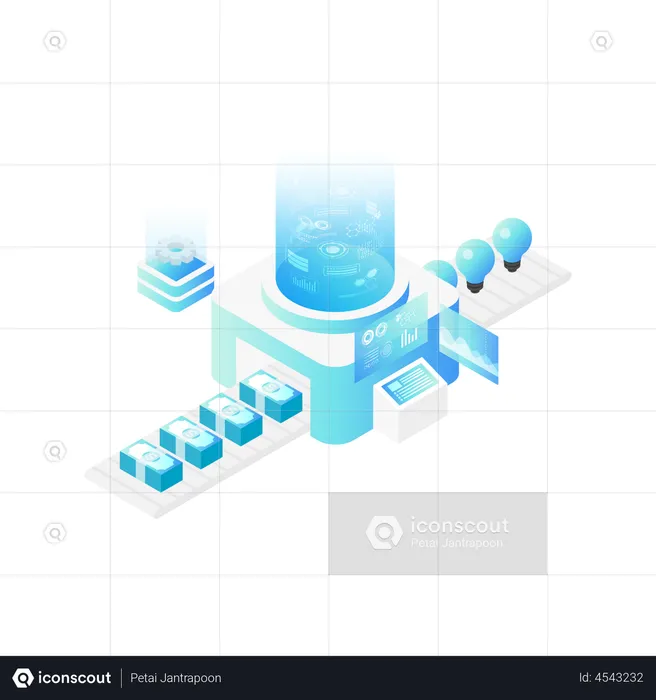 Idea transform to money  Illustration