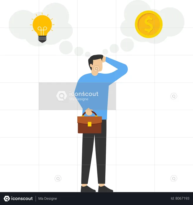 Ideas for making a variety of income in the head of business people  Illustration