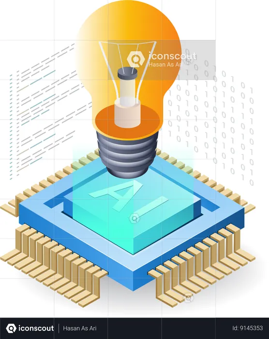 Ideia de inteligência artificial  Ilustração