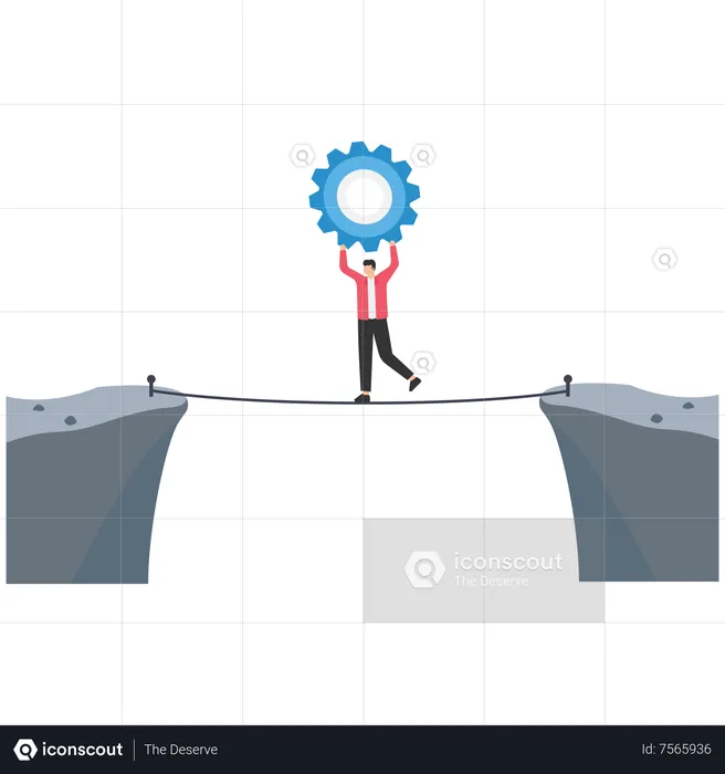 Ideia de negócio para superar dificuldades  Ilustração