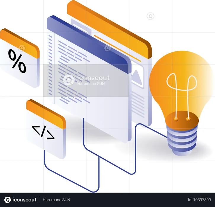 Ideias de linguagem de programação para criar sites  Ilustração