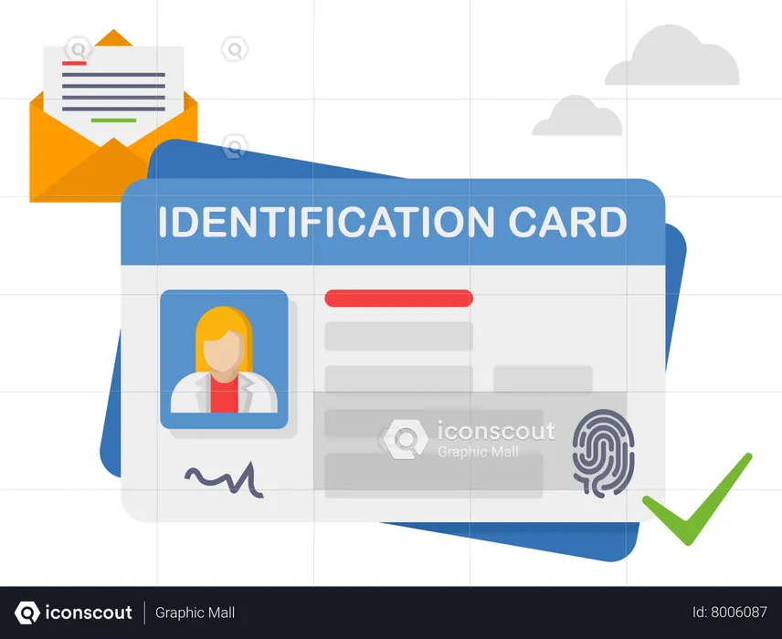 Identification card and woman citizen card  Illustration