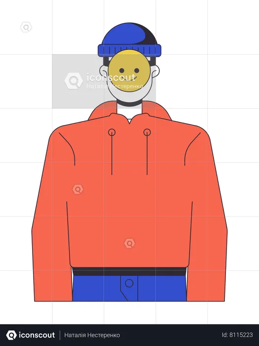 Identity thief emoji mask on face  Illustration