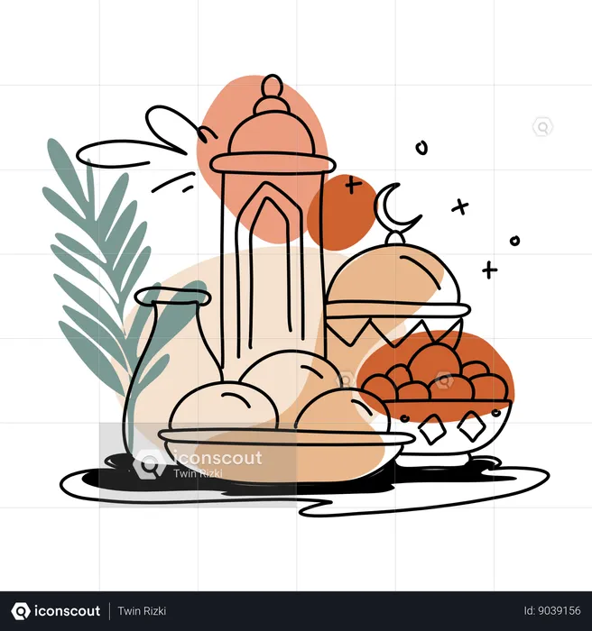 Iftar Food  Illustration