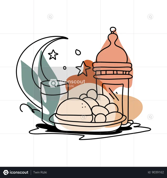 Iftar Food  Illustration