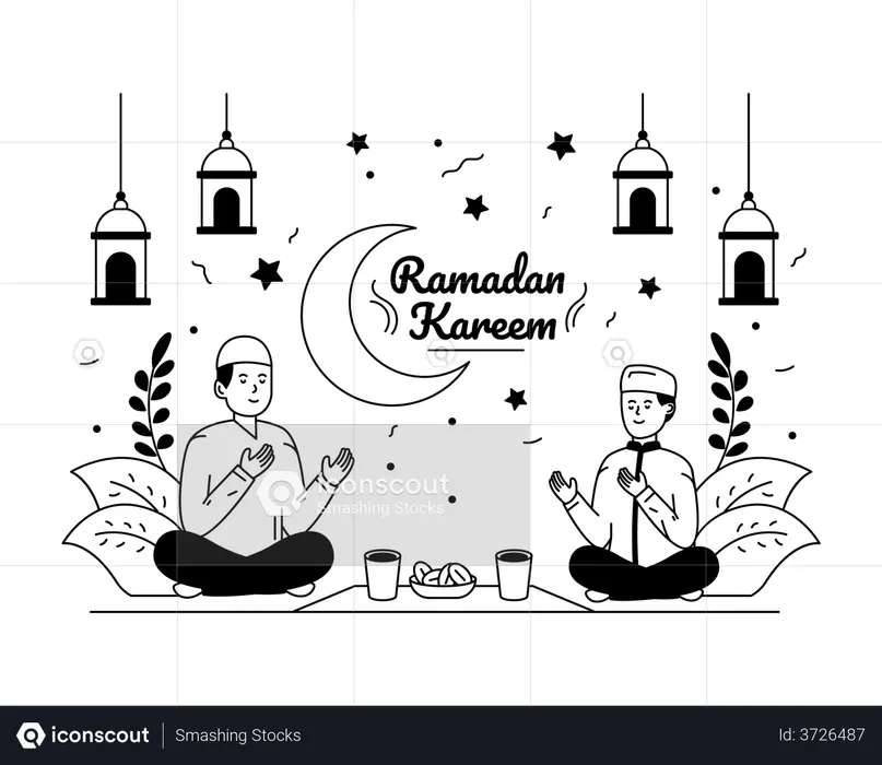 Iftar Prayer  Illustration