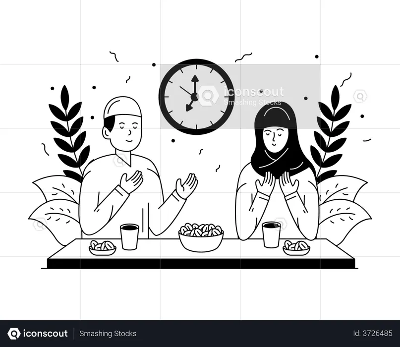Iftar Time  Illustration