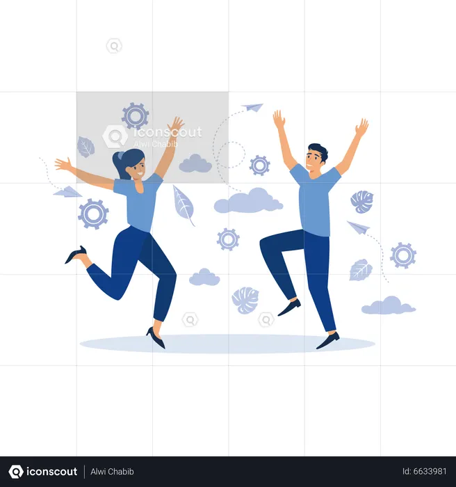Igualdad de trato entre hombres y mujeres en la sociedad y en las empresas.  Ilustración